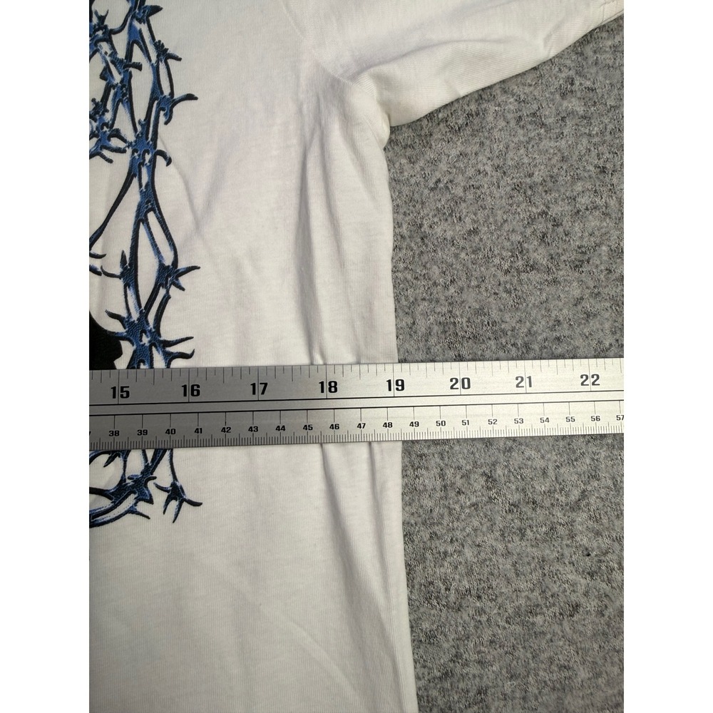 Vended Band Graphic T-Shirt Azure White Blue Barbed Wire Logo Mens Medium - Picture 6 of 7